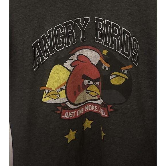 Angry Birds Men's L Gray "Just One More Level" Fifth Sun Authentic T-Shirt 00296 - Picture 2 of 7